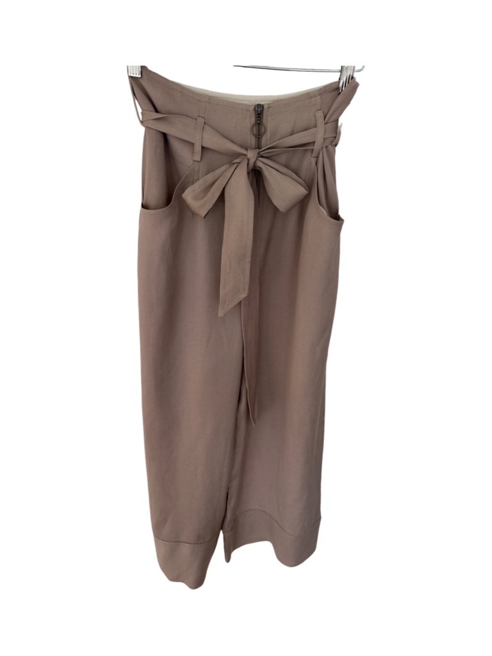 Intermix High Waisted Tie-Belt Wide Leg Pants - Taupe Size 8 Like New